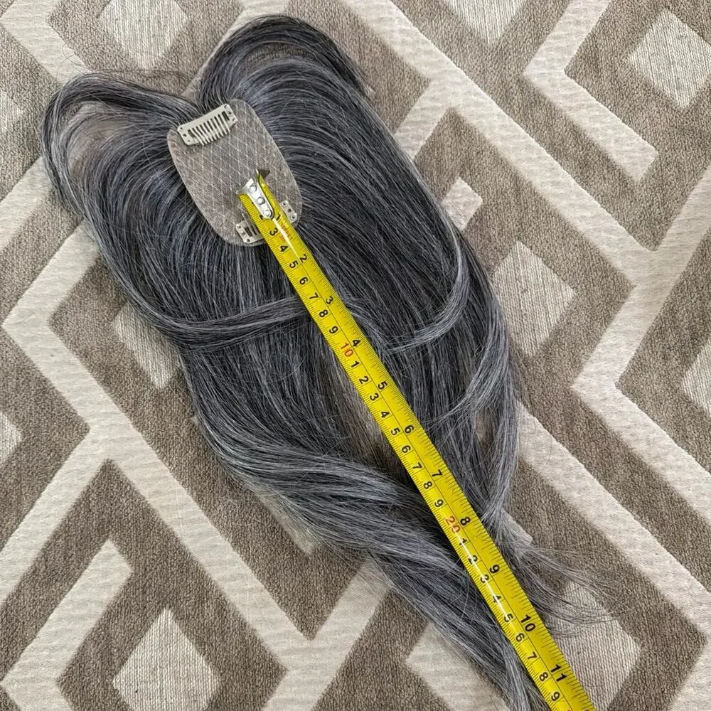 Grey Hair Topper For Thinning Hair (Human Hair Blend)